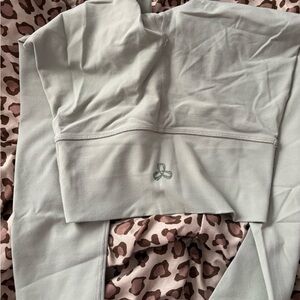 TNA light gray/cream high-waist leggings